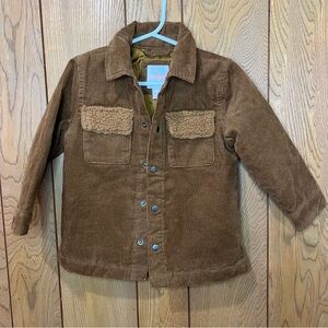 Corduroy Coat Brown Jacket Button Up Winter Holiday Pic Sweater Toddler Boy- 2T
